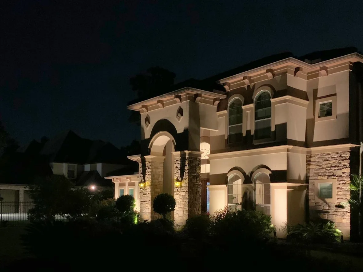 Two-storey elevation with arched windows and upper architecture picked out above the ground floor